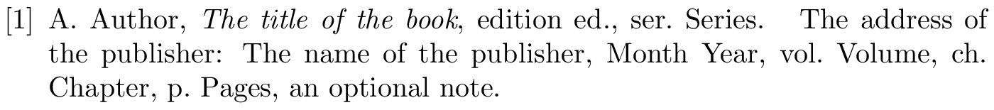 IEEEtran: example of a bibliography item for an inbook entry